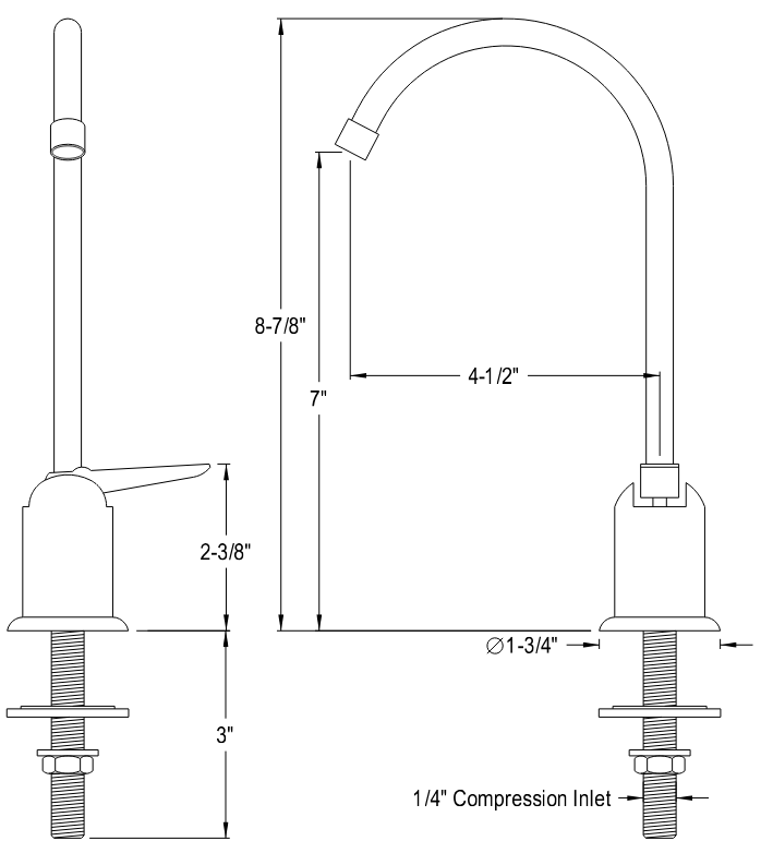 Kingston - Filtration Faucets -  Americana K619 Single-Handle 1-Hole Deck Mount Water Filtration Faucet