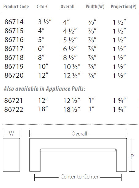 Emtek - Modern Rectangular Collection - Keaton Cabinet/Appliance Pulls