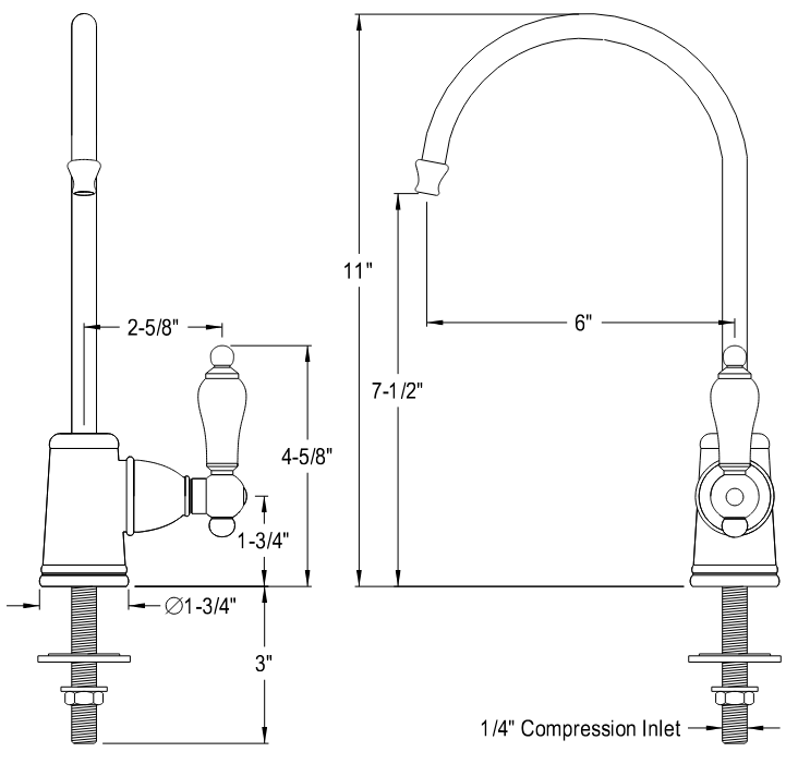 Kingston - Filtration Faucets - Restoration KS7198AL Single-Handle 1-Hole Deck Mount Water Filtration Faucet
