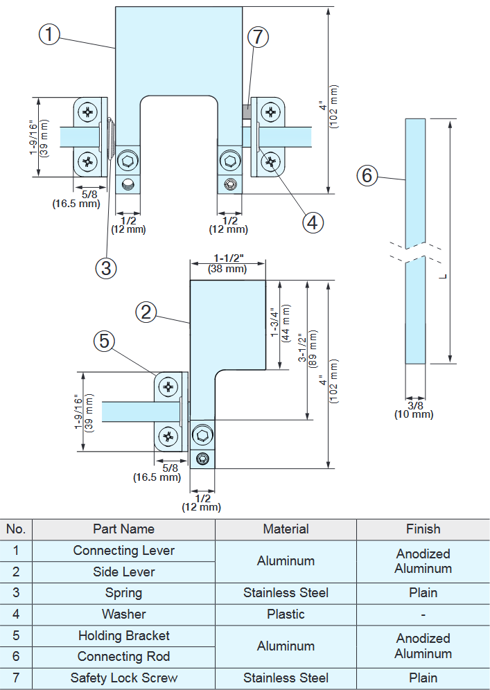 Sugatsune - Folding Bracket - Lever Release For EB Folding Bracket