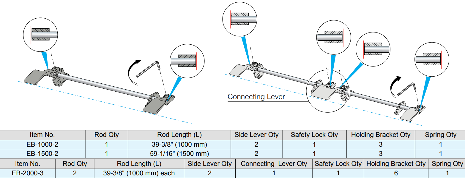 Sugatsune - Folding Bracket - Lever Release For EB Folding Bracket