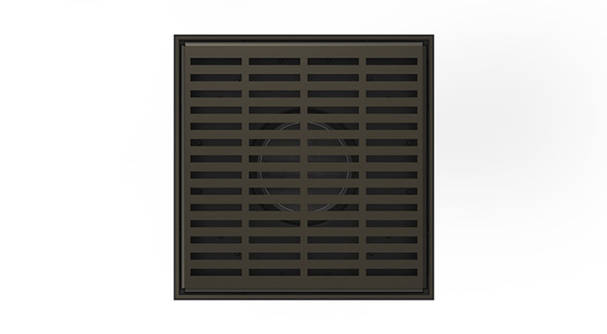 Infinity Drain - 5" x 5" Square Center Drain - LND 5 Slotted Pro Series Drain (Complete Kit)