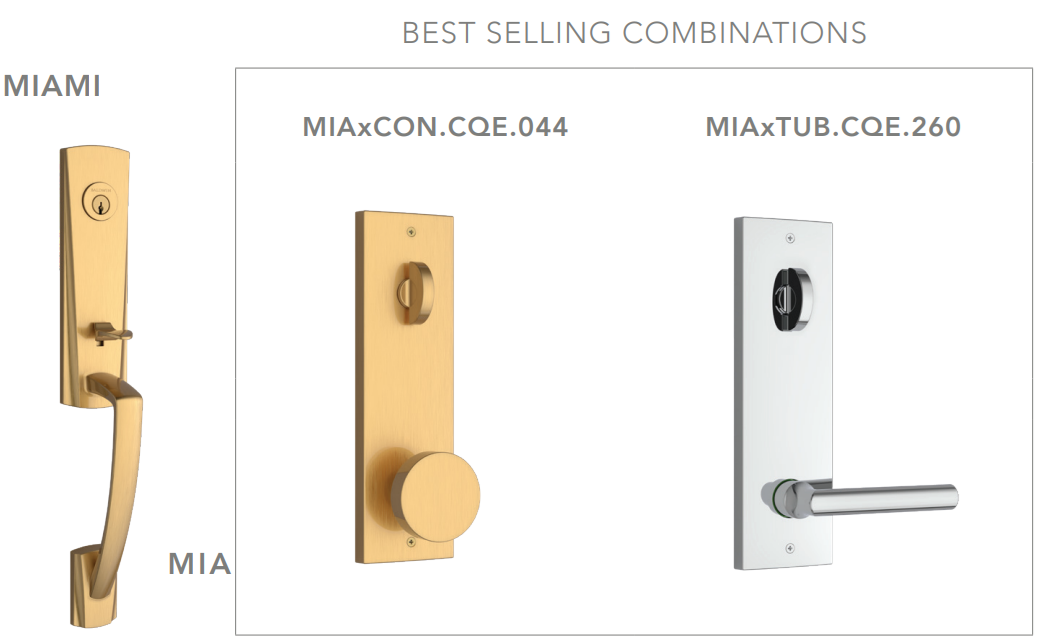 Baldwin - Reserve Collection - Egress Handlesets - Miami 3/4 Escutcheon Tubular Entry Handleset with Interior Knob (Full Dummy)