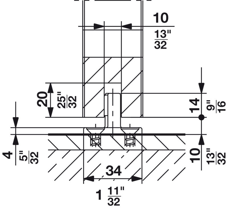 Hafele HAWA Junior 40/B Sliding Door Hardware Set (Track NOT Included)