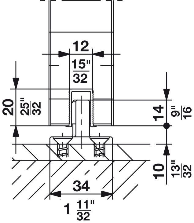 Hafele HAWA Junior 40/B Sliding Door Hardware Set (Track NOT Included)