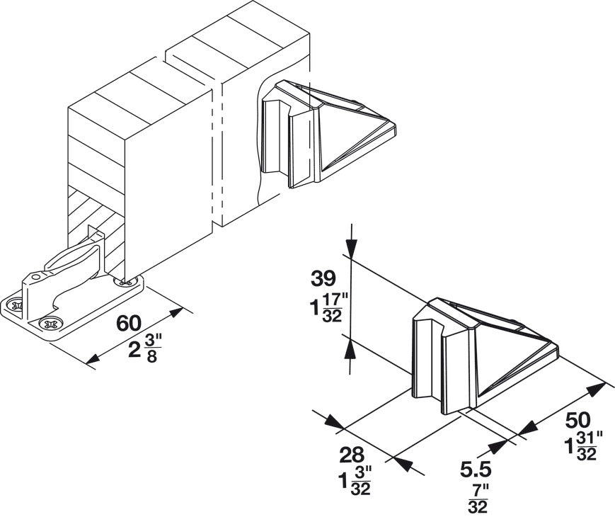 Hafele HAWA Junior 80/Z (Symmetric) Sliding Door Hardware Set (Track NOT Included)