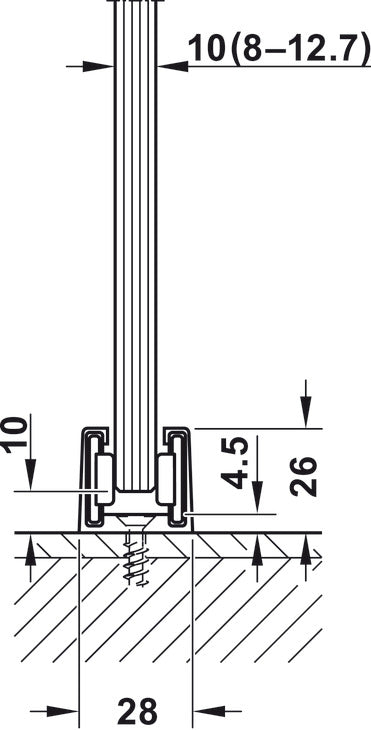 Hafele HAWA Junior 80/G Sliding Door Hardware Set (Track NOT Included)