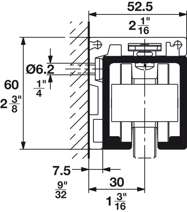 Hafele Hawa Junior 40 Upper Track (Pre-Drilled)