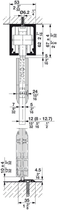 Hafele HAWA Junior 160/GP Sliding Door Hardware Set (Track NOT Included)