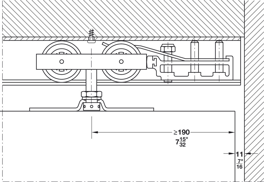 Hafele HAWA Junior 160/A Sliding Door Hardware Set (Track NOT Included)