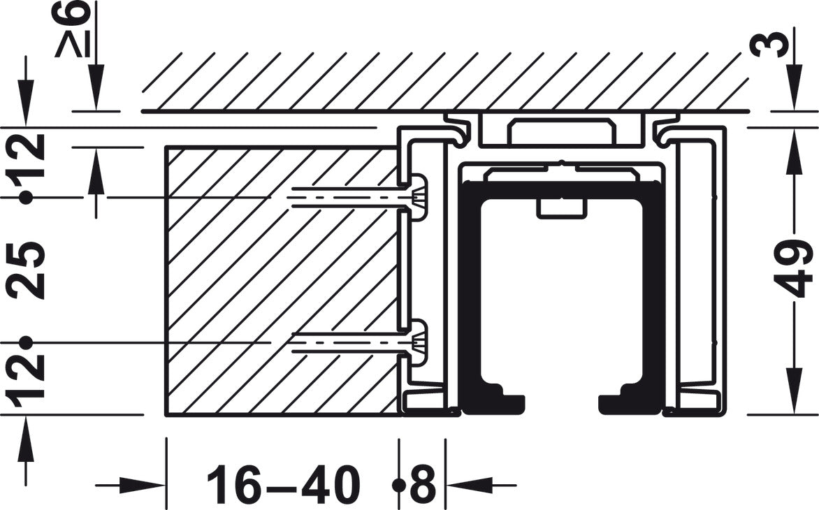 Hafele HAWA Junior 80/GP Sliding Door Hardware Set (Track NOT Included)