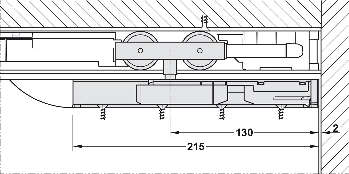 Hafele HAWA Junior 80/B (mod.) Sliding Door Hardware Set (Track NOT Included)