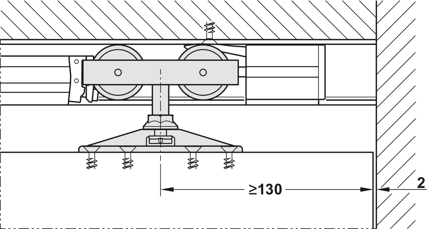 Hafele HAWA Junior 80/Z Sliding Door Hardware Set (Track NOT Included)