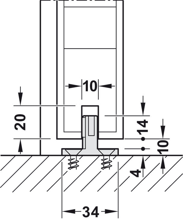 Hafele HAWA Junior 80/B (mod.) Sliding Door Hardware Set (Track NOT Included)