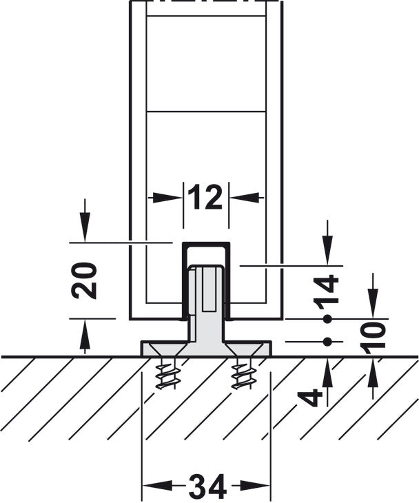 Hafele HAWA Junior 80/B (mod.) Sliding Door Hardware Set (Track NOT Included)