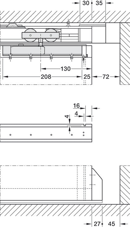 Hafele HAWA Junior 100/B (Acoustics) Sliding Door Hardware Set (Track NOT Included)