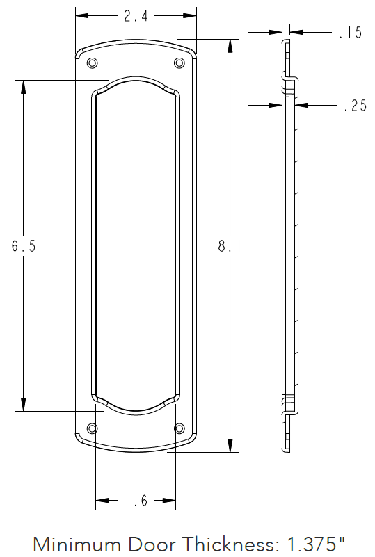 Baldwin - Pocket Door Locks - Palo Alto - Passage Trim Only (Pair)