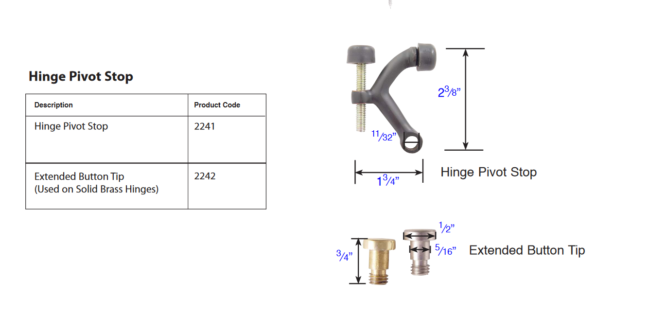 Emtek - Decorative Hinge Tips - Hinge Pivot Stop