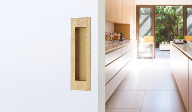 Emtek Modern Rectangular Knurled Brass Flush Pull Door Accessories