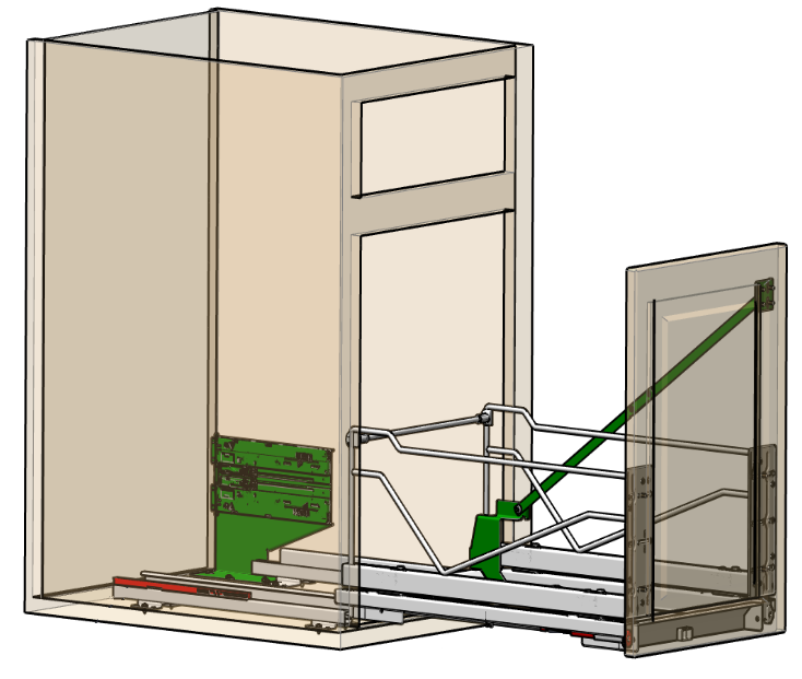 Hafele - Kitchen Organization - Waste Bins - Push To Open Kit (Bottom Mount Pull-Out Waste Bins Kesseböhmer)