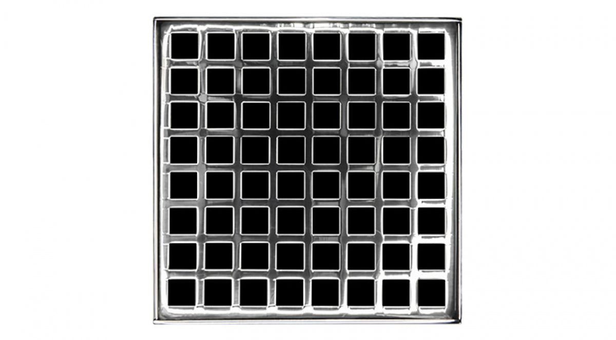 Infinity Drain - 5" x 5" Square Center Drain - QD 5 High Flow Squares Series Drain (Complete Kit)