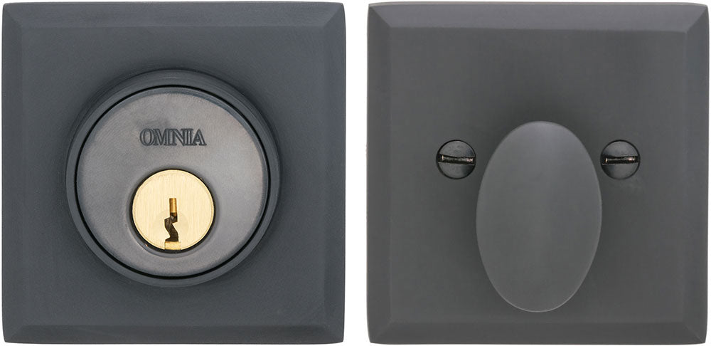 Omnia RECTDB Solid Brass Auxiliary Deadbolt Kit