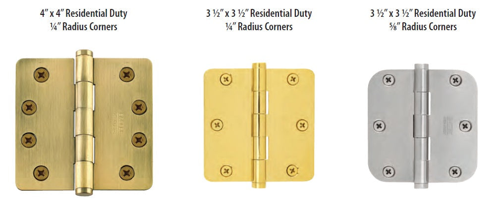 Emtek - Solid Brass Hinges - Residential Duty Plain Bearing Hinges (Pairs)