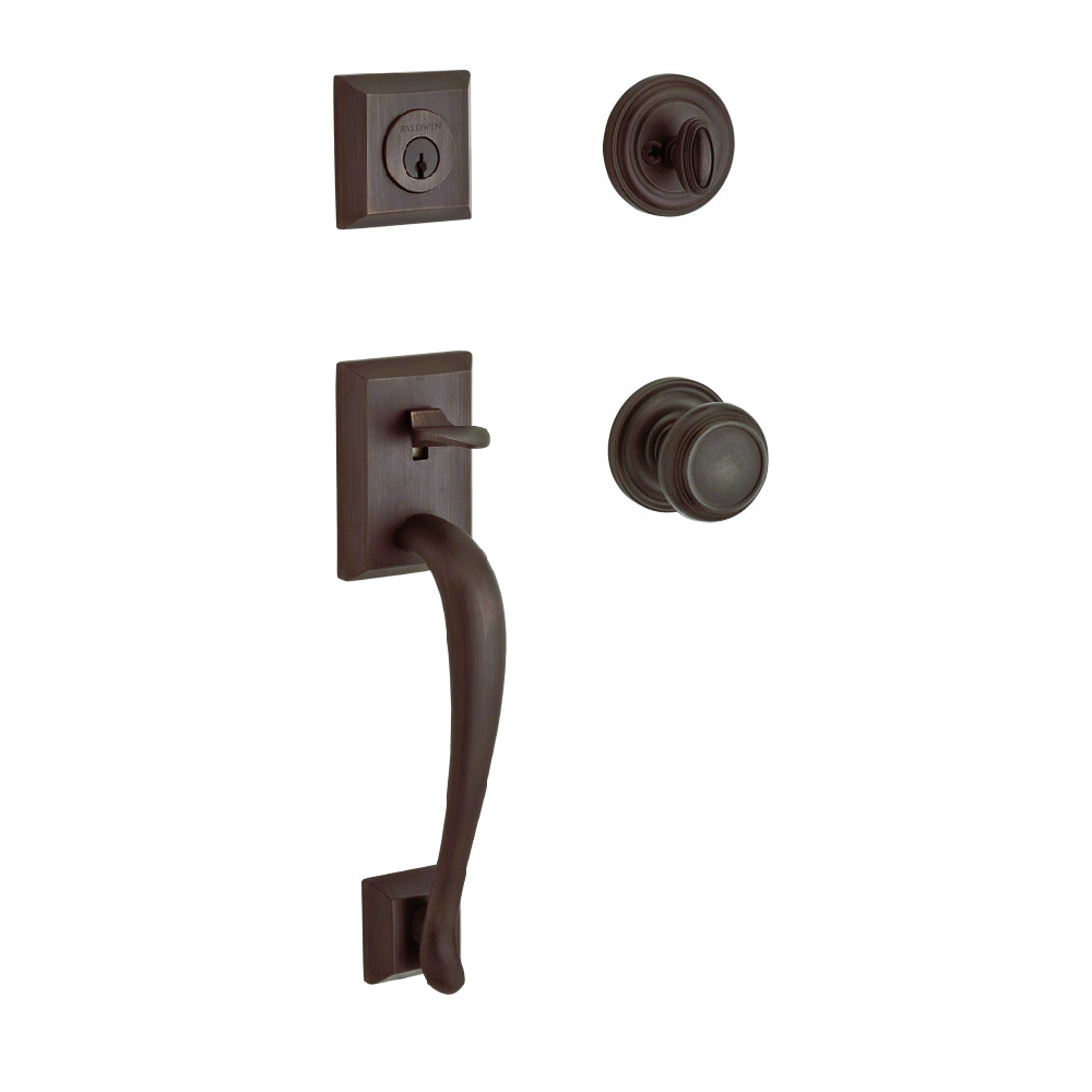 Baldwin - Reserve Collection - Tubular Entry Handlesets - Nappa Sectional Handleset w/ Traditional Knob & Rose