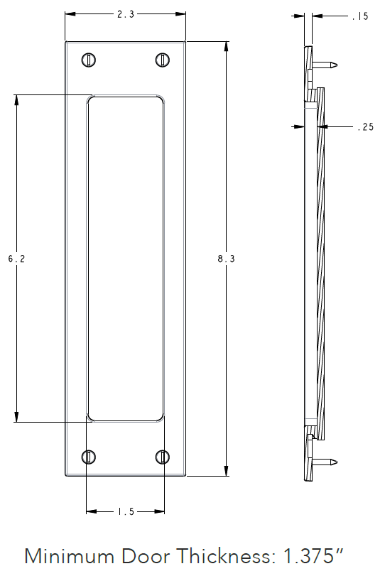 Baldwin - Pocket Door Locks - Santa Monica (Large) - Passage Pocket Door Set