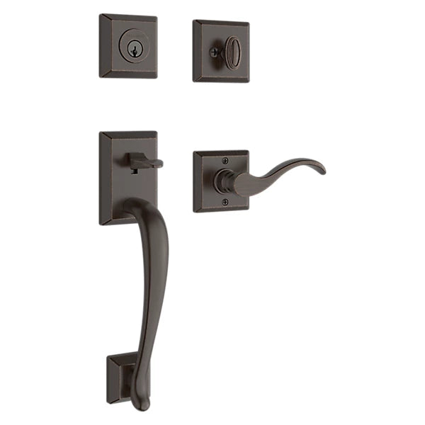 Baldwin - Reserve Collection - Tubular Entry Handlesets - Nappa Sectional Handleset w/ Curve Lever & Rose