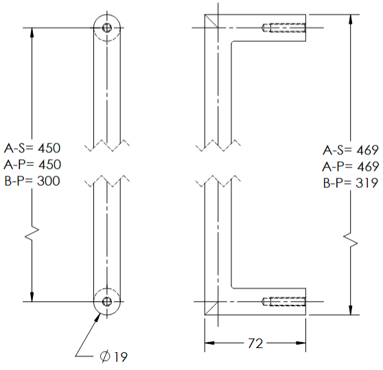 Linnea - Shower Door Pulls - SH955 (Double)