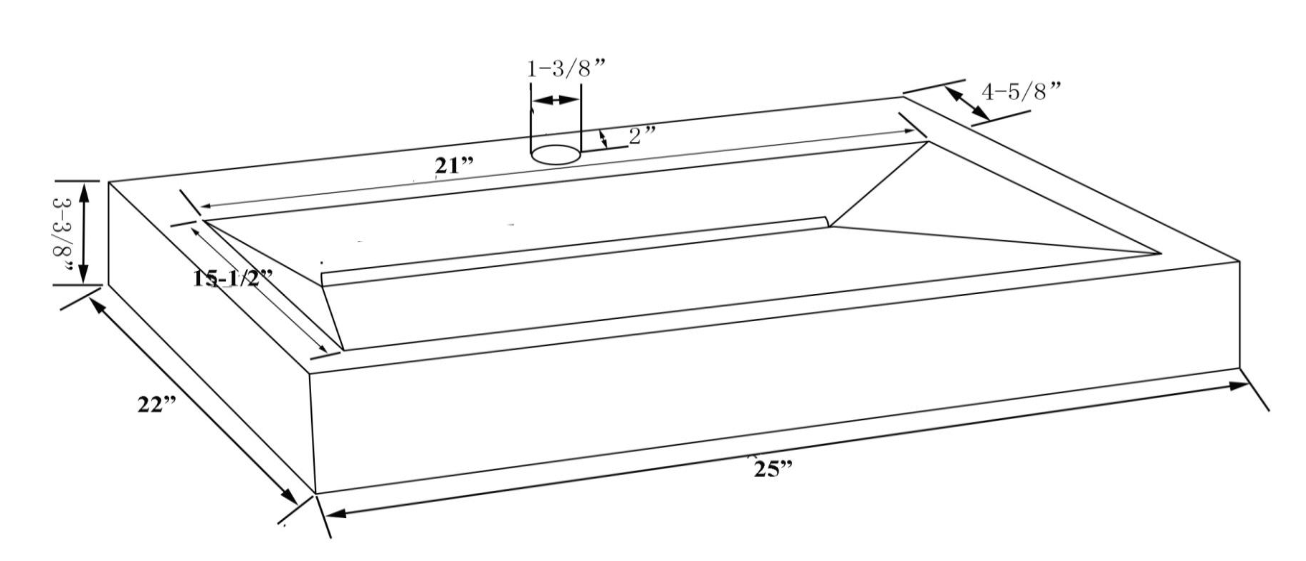 Lenova Sinks - Above Counter - ST-25-WM Stone Hidden Drain Bathroom Sink - 25"