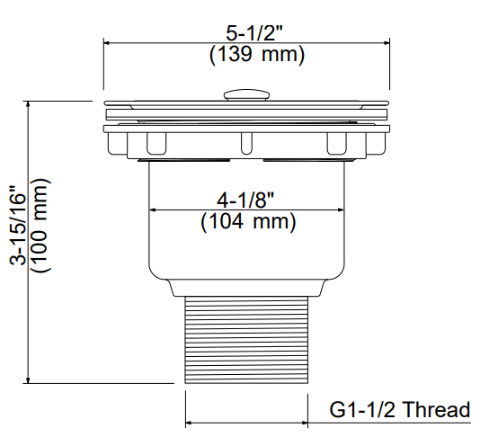 Casa Fixtures - Kitchen Accessories - Kitchen Sink Stainless Steel Basket Strainer (ST-3)