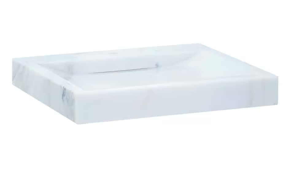 Lenova Sinks - Above Counter - ST-25-WM Stone Hidden Drain Bathroom Sink - 25"