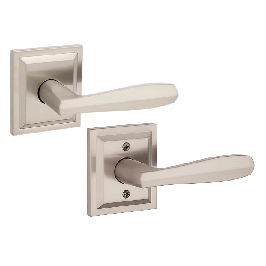 Baldwin - Prestige Collection - Knobs & Levers - Torrey (TOL) Lever w/ Square Rose In Satin Nickel