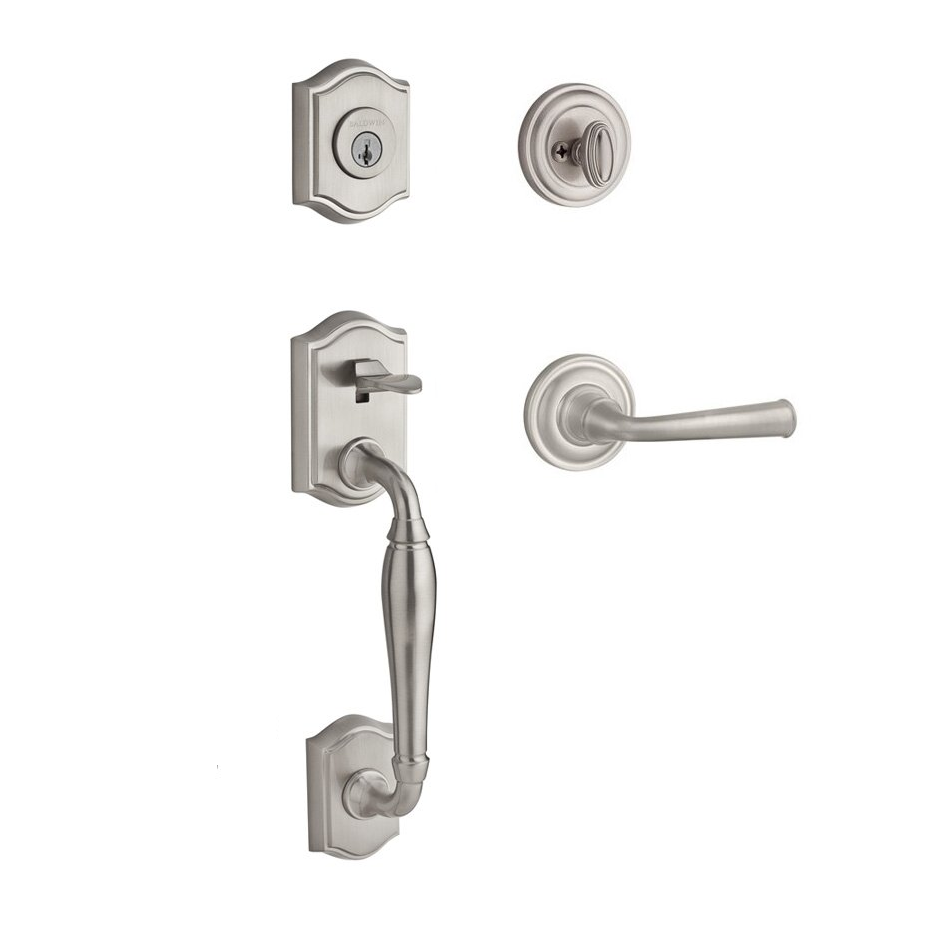 Baldwin - Reserve Collection - Tubular Entry Handlesets - Westcliff Sectional Handleset w/ Federal Lever & Rose