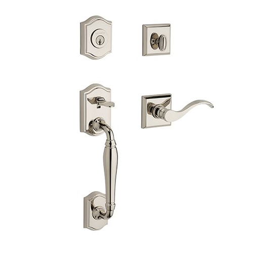 Baldwin - Reserve Collection - Tubular Entry Handlesets - Westcliff Sectional Handleset w/ Curve Lever & Rose