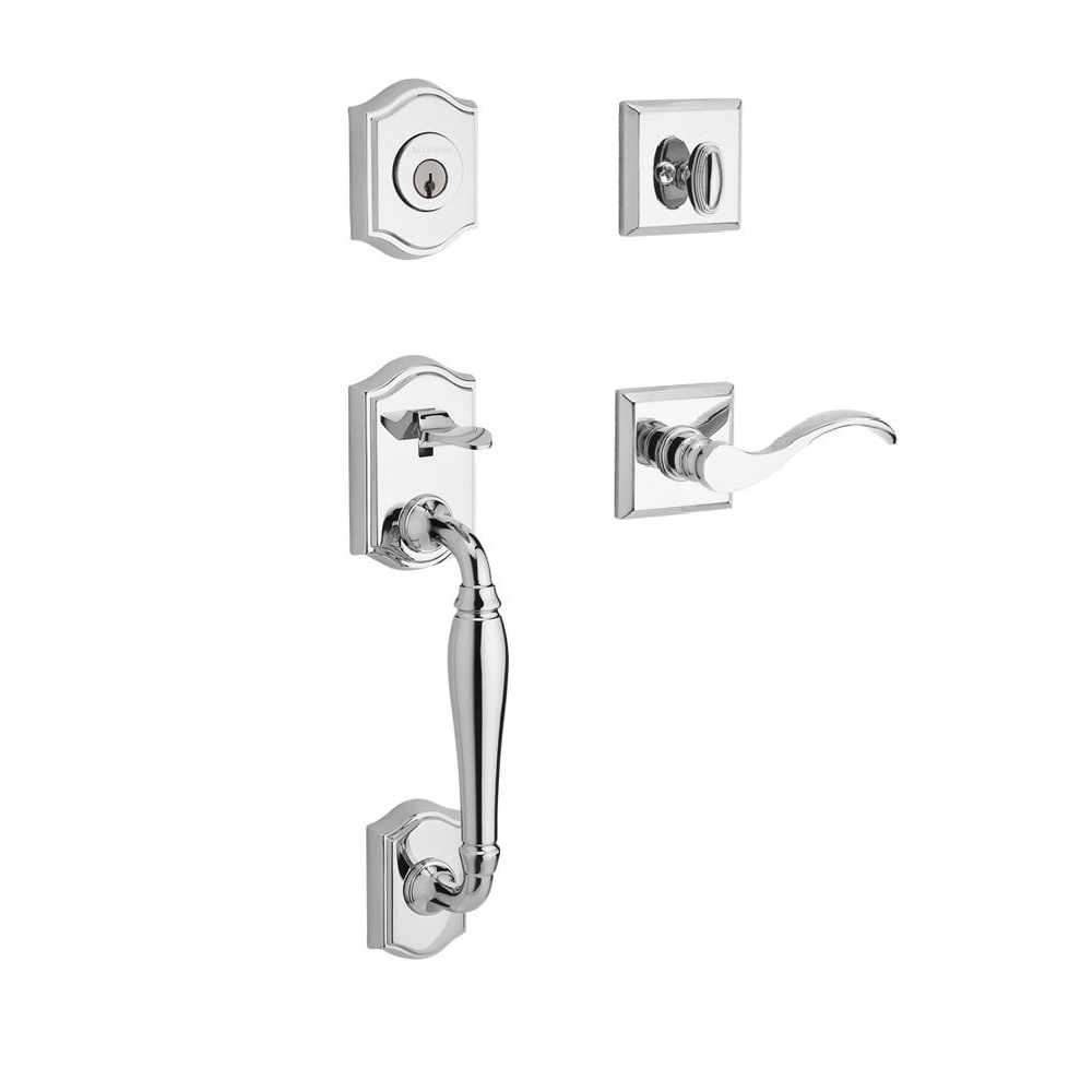 Baldwin - Reserve Collection - Tubular Entry Handlesets - Westcliff Sectional Handleset w/ Curve Lever & Rose