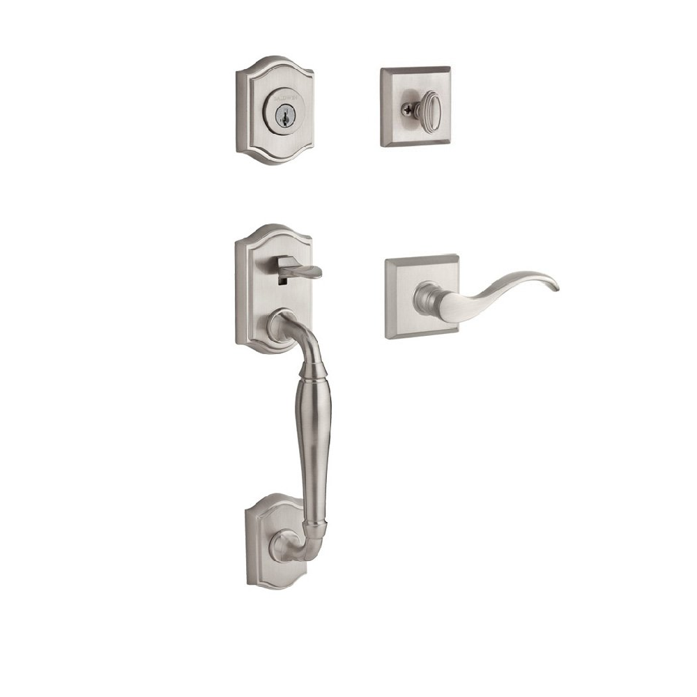 Baldwin - Reserve Collection - Tubular Entry Handlesets - Westcliff Sectional Handleset w/ Curve Lever & Rose