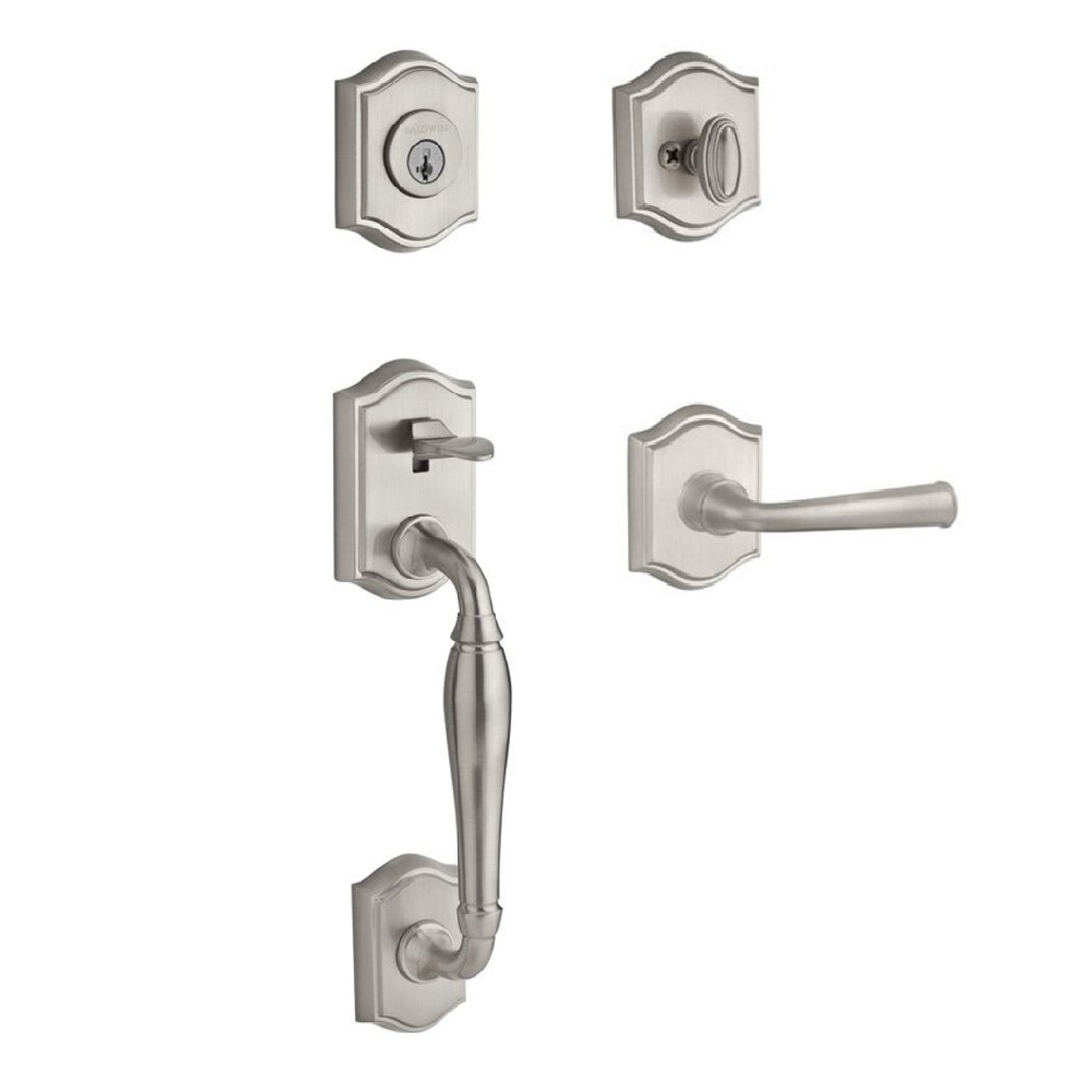 Baldwin - Reserve Collection - Tubular Entry Handlesets - Westcliff (WES) Sectional Handleset w/ Federal Lever & Rose