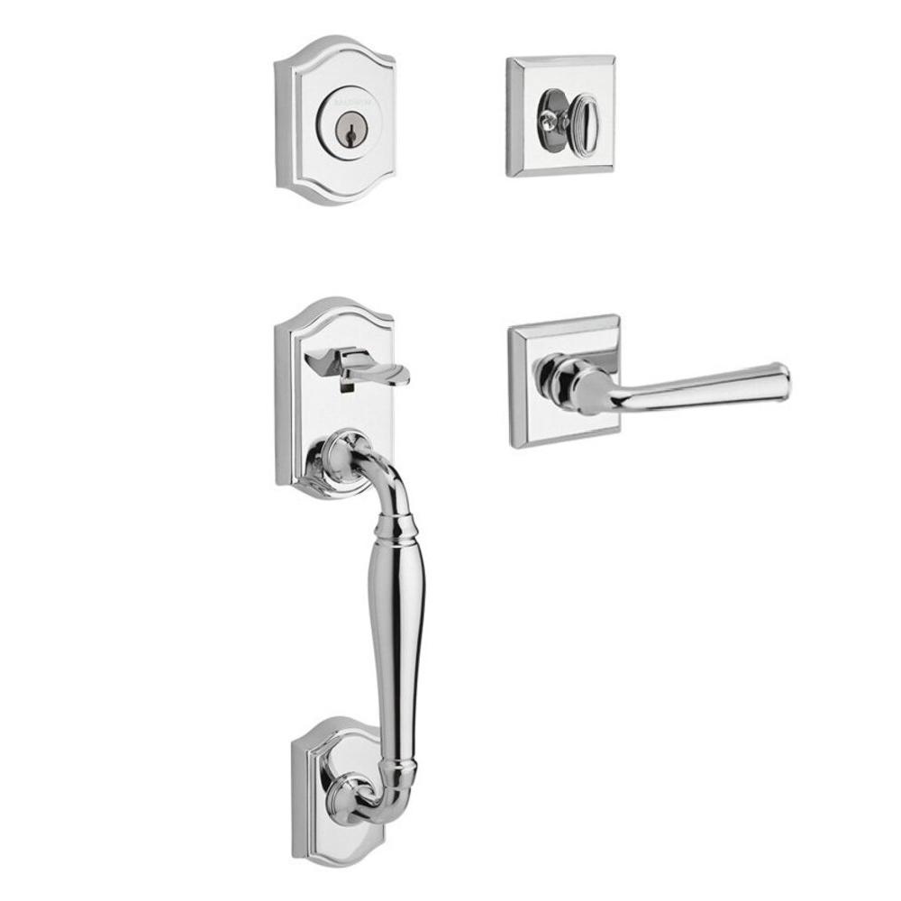 Baldwin - Reserve Collection - Tubular Entry Handlesets - Westcliff (WES) Sectional Handleset w/ Federal Lever & Rose