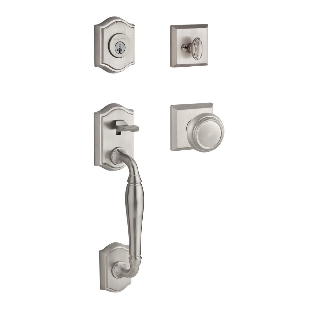 Baldwin - Reserve Collection - Tubular Entry Handlesets - Westcliff Sectional Handleset w/ Traditional Knob & Rose