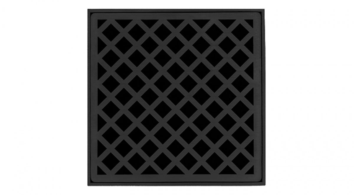 Infinity Drain - 5" x 5" Square Center Drain - XD 5 High Flow Criss Cross Series Drain (Complete Kit)