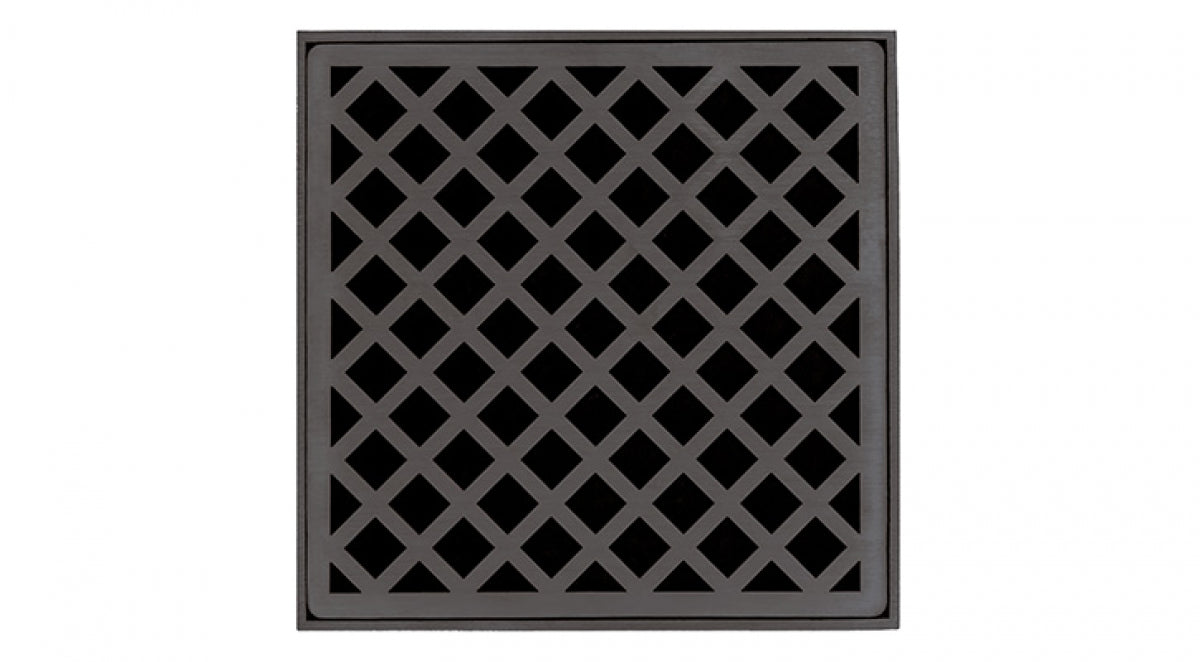 Infinity Drain - 5" x 5" Square Center Drain - XD 5 High Flow Criss Cross Series Drain (Complete Kit)