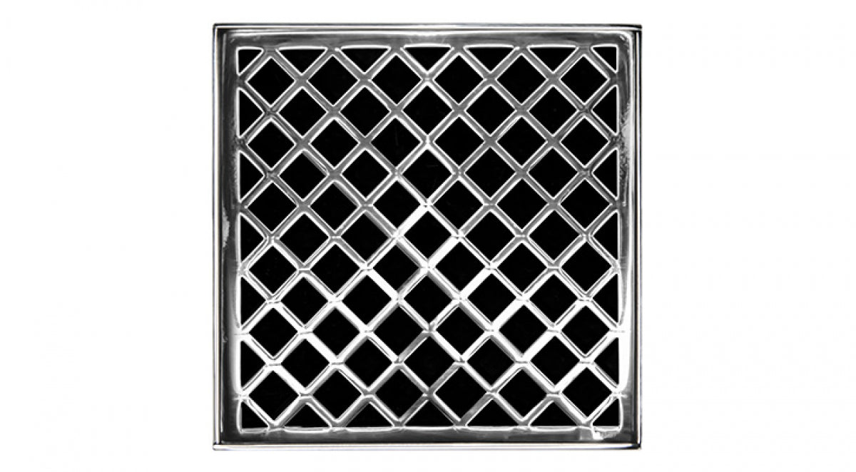 Infinity Drain - 5" x 5" Square Center Drain - XD 5 High Flow Criss Cross Series Drain (Complete Kit)