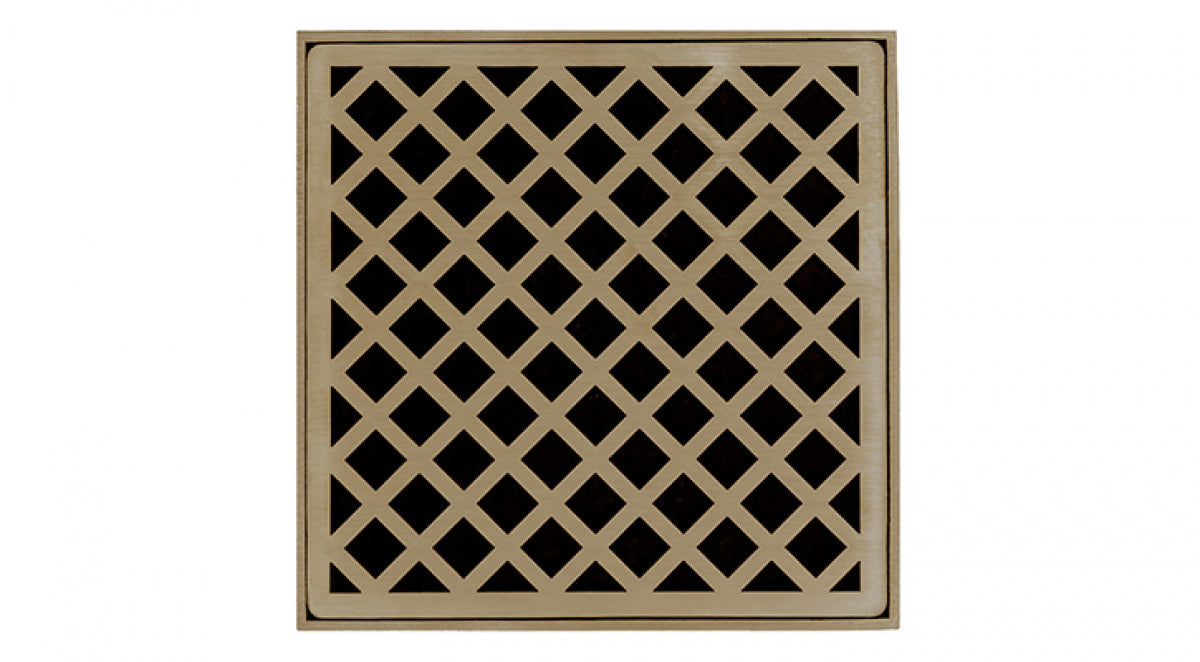 Infinity Drain - 5" x 5" Square Center Drain - XD 5 High Flow Criss Cross Series Drain (Complete Kit)