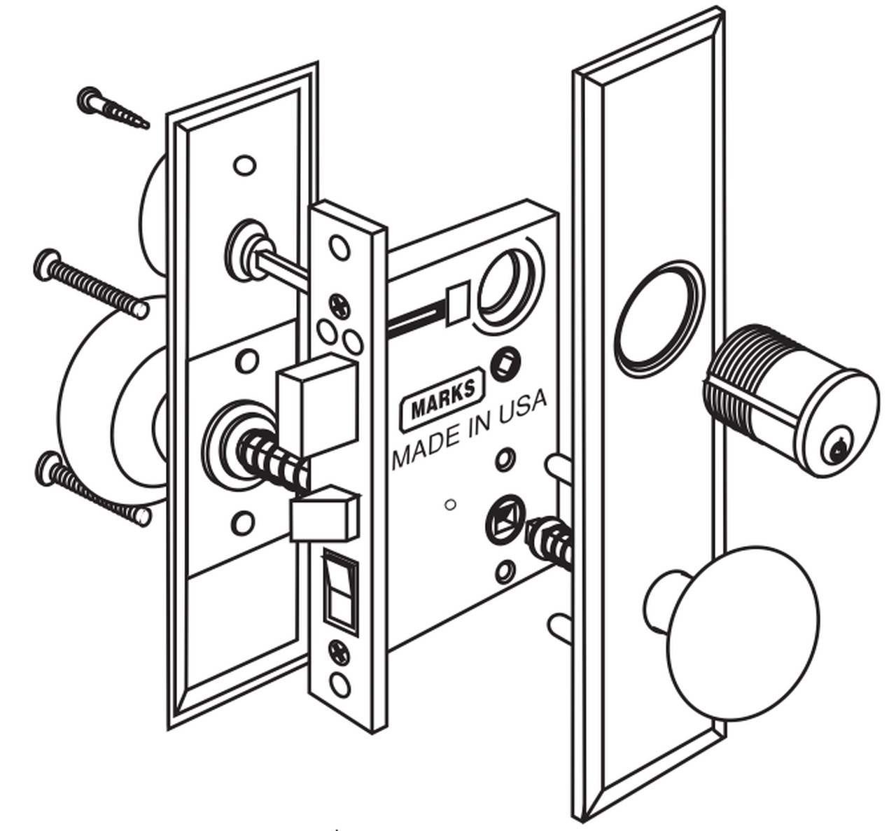 Marks USA Metro 114 Series 114 Entrance Mortise Lock Set