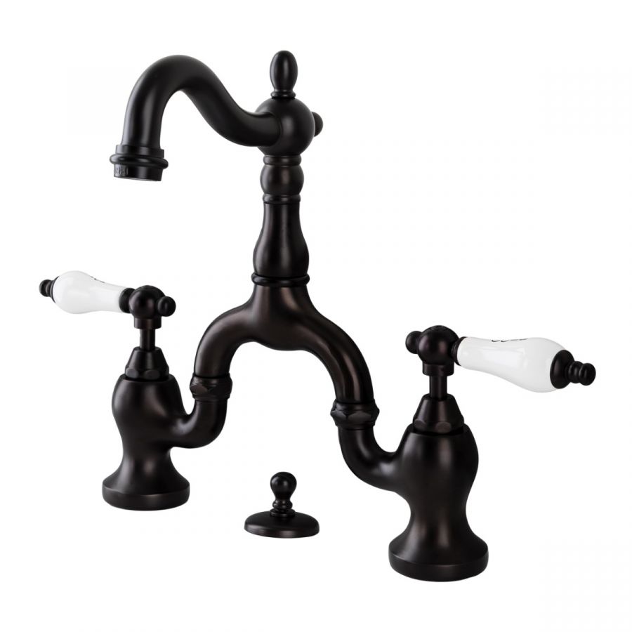 Maidstone Bellmont Bridge Bathroom Sink Faucet - Porcelain Lever Handles