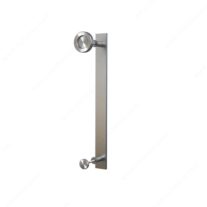 Flat Bar Door Handle with Round Disc Pull