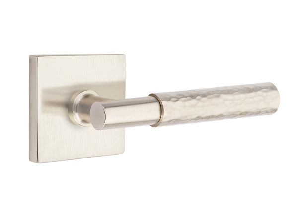 Emtek Hammered Lever w/T-Bar & Square Rose from the SELECT Brass Collection with the CF Mechanism